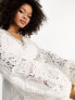 Фото #5 товара Платье ASOS DESIGN - Мини с вставкой из кружев, деталями на пуговицах и поясом в белом