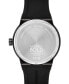 ფოტო #3 პროდუქტის Men's Swiss Fusion Bold Black Silicone Strap Watch 42mm