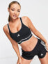 adidas Training Techfit crossover band medium support bra in black