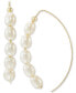 ფოტო #4 პროდუქტის Cultured Freshwater Rice Pearl (5-6mm) Threader Earrings in 10k Gold