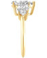 ფოტო #4 პროდუქტის Certified Lab Grown Diamond Pear-Cut Three Stone Engagement Ring (4 ct. t.w.) in 14k Gold
