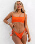 South Beach X Miss Molly crinkle crop bikini top in orange