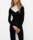 ფოტო #1 პროდუქტის Women's Bicolor Ribbed Sweater