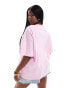 ASOS DESIGN Curve oversized t-shirt with Mona Lisa licence graphic in pink