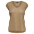 ფოტო #2 პროდუქტის ONLY Silvery Lurex short sleeve v neck T-shirt