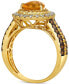 ფოტო #2 პროდუქტის Cinnamon Citrine (1-5/8 ct. t.w.) & Diamond (1 ct. t.w.) Halo Ring in 14k Gold