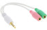 Фото #1 товара InLine Audio Headset Adapter Cable 3.5mm male 4 Pin / 2x 3.5mm - white - 0.15m