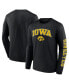 Фото #1 товара Men's Black Iowa Hawkeyes Distressed Arch Over Logo Long Sleeve T-shirt