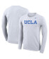 ფოტო #1 პროდუქტის Men's White UCLA Bruins School Wordmark Logo Performance Legend Long Sleeve T-shirt