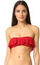 Фото #1 товара KAMALIKULTURE 255975 Womens Ruffled Red Bikini Top Swimwear Size M