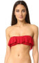 KAMALIKULTURE 255975 Womens Ruffled Red Bikini Top Swimwear Size M