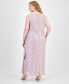 ფოტო #2 პროდუქტის Plus Size Sequined Lace Draped-Neck Gown