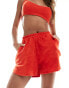 Kaiia towelling sweat shorts co-ord in red