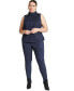 Фото #1 товара Plus Size Barkwood X Faux Suede Leggings With Stirrups - 32, Collegiate Blue