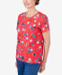 ფოტო #4 პროდუქტის Women's Stars Side Tie Short Sleeve Tee