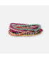 ფოტო #12 პროდუქტის Sage color block beaded 10 strand stretch bracelets dark red + white