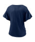 Фото #4 товара Women's Navy Boston Red Sox Sport Resort Script Washed Tie Front V-Neck T-shirt