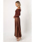 Фото #5 товара Women's Slate Off Shoulder Pleated Midi Dress