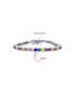 ფოტო #3 პროდუქტის 12 CTW Prong Basket Set Solitaire Round Cubic Zirconia CZ LGBTQ Colorful Rainbow Multi Color Tennis Bracelet For Women Prom