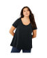 ფოტო #5 პროდუქტის Plus Size June + Vie Short-Sleeve Swing One + Only Tunic