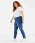 ფოტო #2 პროდუქტის Plus Size Mid-Rise Slim-Leg Stretch Jeans