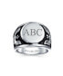 ფოტო #3 პროდუქტის Men's Large Statement Patriotic USA Round American Bald Eagle Signet Ring For Men Oxidized Stainless Steel