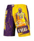 Men's Shaquille O'Neal Purple Los Angeles Lakers Hardwood Classics Player Burst Shorts