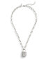 Фото #2 товара COACH faux Stone Signature Quilted Padlock Pendant Necklace