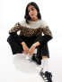 Фото #3 товара Only colourblock jumper in animal print