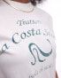 Topshop graphic trattoria la costa shrunken tee in ecru S - EU 36-38 - фото #4