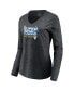 Women's Charcoal Los Angeles Rams Super Bowl LVI Champions Parade V-Neck Long Sleeve T-shirt