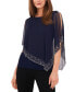 Women's Beaded Overlay Cape Top