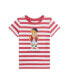 ფოტო #1 პროდუქტის Toddler and Little Girls Striped Polo Bear Cotton Jersey T-shirt