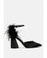 Фото #1 товара Palmetta Fur Detail Block Heel Sandals