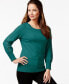 Фото #1 товара Alfani Women's Scoop Neck Sweater Log Sleeve Teal Size S
