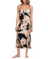 ფოტო #1 პროდუქტის Women's Printed V-Neck Satin Nightgown