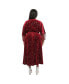 Plus Size Velvet Tie Wrap Surplice Midi Dress Burgundy & silver star, 5x - фото #2