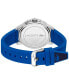 ფოტო #3 პროდუქტის Men's Endurance Blue Silicone Watch Strap Watch 44mm