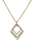 Фото #3 товара KARL LAGERFELD PARIS pavé & Color Geometric 36" Adjustable Pendant Necklace