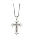 Фото #3 товара Chisel brushed Braided Sterling Silver Inlay Cross Pendant Ball Chain Necklace