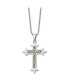 ფოტო #3 პროდუქტის Brushed Braided Sterling Silver Inlay Cross Pendant Ball Chain Necklace