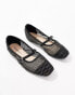 Glamorous Wide Fit mesh ballet flats in black