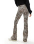 In The Style exclusive flared trousers in leopard print