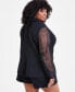 Фото #3 товара Trendy Plus Size Organza-Sleeve Blazer