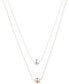 Фото #1 товара Lauren Ralph Lauren two-Tone Two-Row Bead Pendant Necklace, 17" + 3" extender