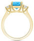 ფოტო #3 პროდუქტის Blue Topaz and Diamond Ring (3-5/8 ct.t.w and 1/3 ct.t.w) 14K Yellow Gold