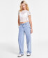 ფოტო #10 პროდუქტის Juniors' Curvy Wide-Leg Carpenter Jeans