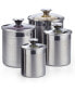 Фото #1 товара Stainless Steel 4-Piece Food Jar Storage Canister Set air tight glass lid