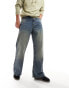 Фото #10 товара COLLUSION X008 mid rise relaxed flare in dirty wash