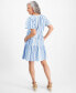 Фото #4 товара Petite Mountain Stripe Tiered Dress, Created for Macy's